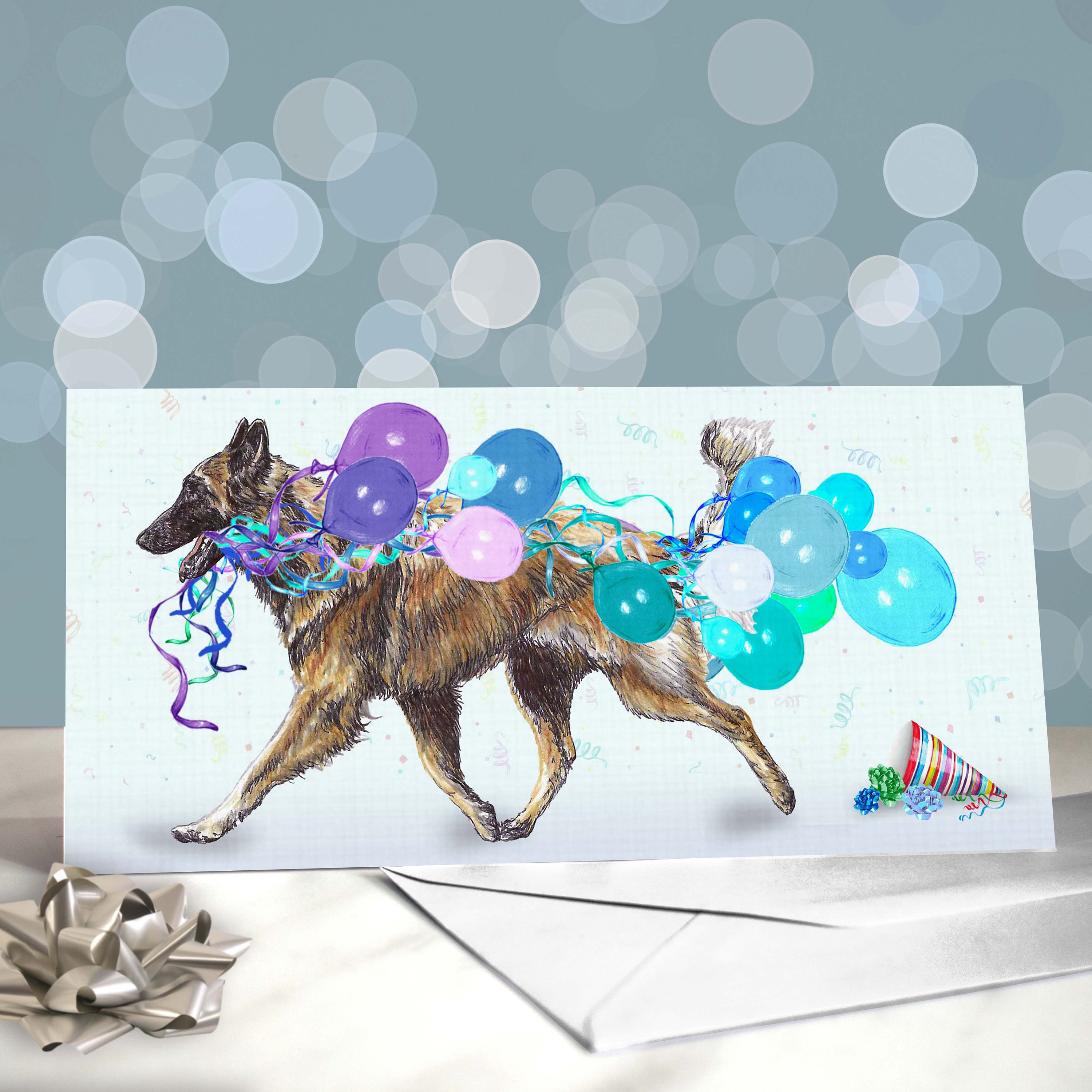 Simple Feather Happy Birthday Blank Greeting Card With Envelope