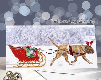 BIGLIETTI NATALE CANE C / CORNETTO