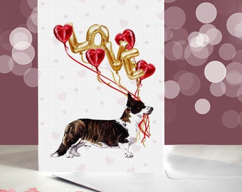 Biglietto d'auguri Cardigan Corgi - Varietà di biglietti d'auguri per l'anniversario del Welsh Corgi - Biglietto "Ti amo" per gli amanti dei cani - Divertente biglietto di San Valentino dal cane