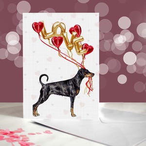 Dobermann Pinscher - Verschiedene Jubiläumskarten - I Love You Karte für Dobie-Hundeliebhaber - Lustiger Valentinstag vom Hund - Dobermannkarte