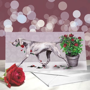 Biglietto di auguri Weimaraner - Varietà di biglietti di anniversario Weim - Ti amo biglietto per gli amanti dei cani - Divertente biglietto di San Valentino dal cane - Regalo per cani da caccia