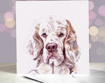 Clumber Spaniel Greeting Card / Blank Inside from the Dog / For Groomers, Vets and Breed Lovers