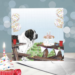 Pyrenäen Mastiff Hund Geburtstagskarten / Mastín del Pirineo / Vieh Hüter / Innen leer / Karte vom Hund / Hundemama Geburtstag
