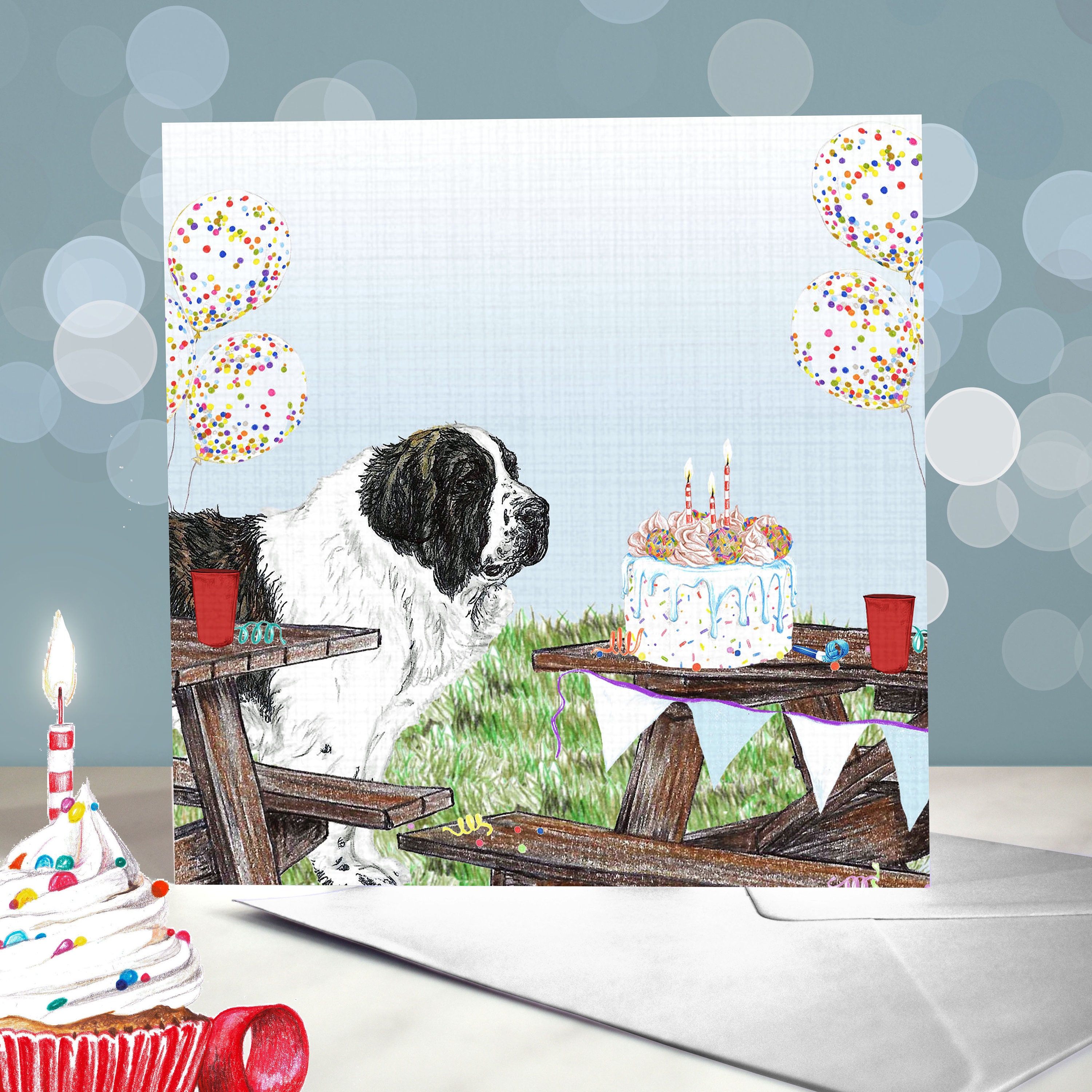 Pyrenean Mastiff Dog Birthday Cards / Mastín del Pirineo / Livestock Guardian Lover / Blank Inside / Card from the Dog / Dog Mom Birthday