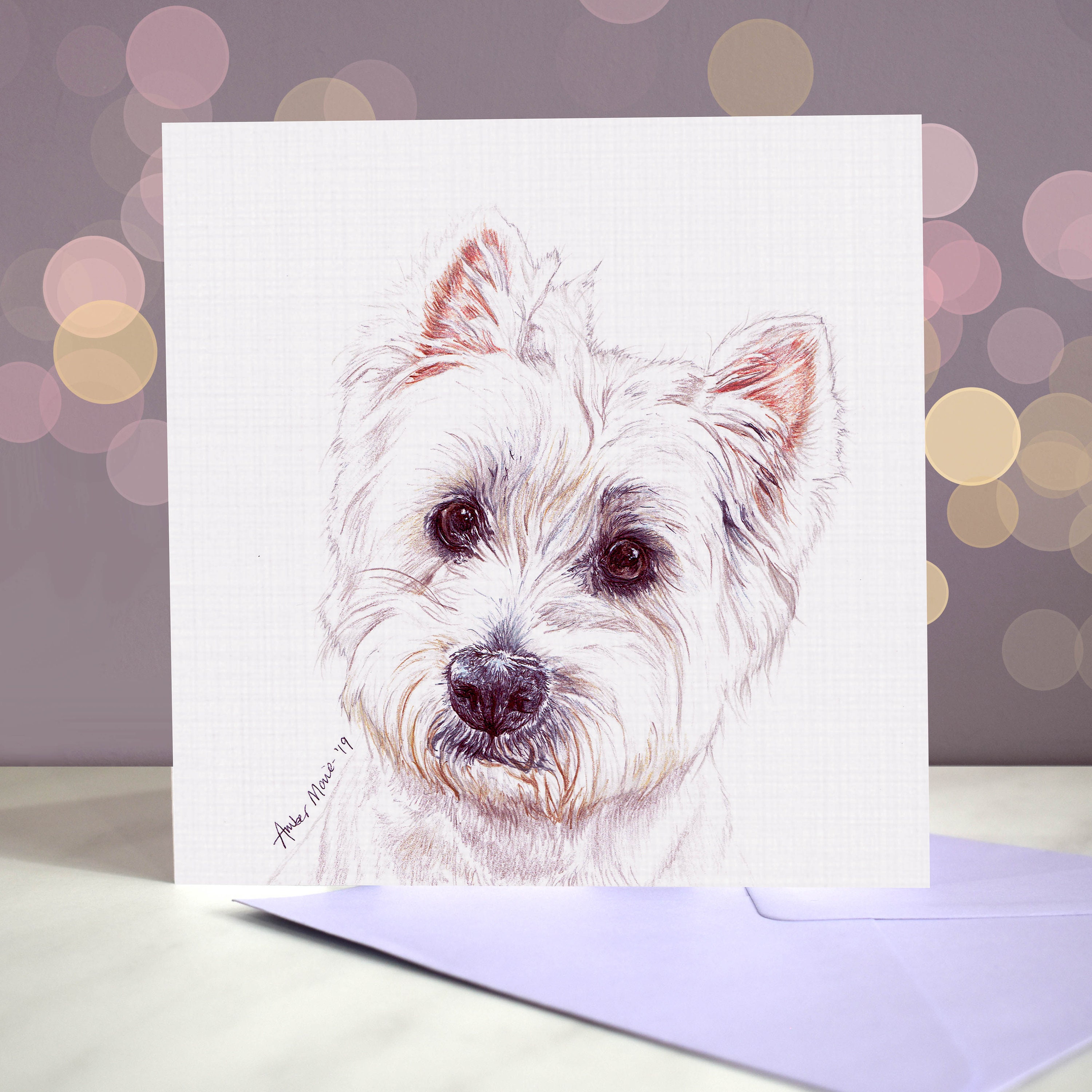 Westie Greeting Card West Highland White Terrier / Blank Etsy