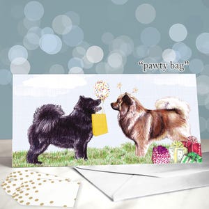 Biglietto di auguri per cane eurasiatico / Biglietti di compleanno per cane Eurasier Spitz / Cane di tipo Spitz tedesco / Interno vuoto / Biglietto del cane