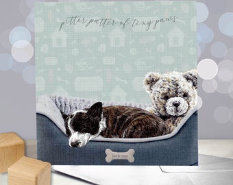Cardigan Welsh Corgi - New Corgi Puppy Card - Congratulations on Your New Arrival - New Baby Card - Birth Announcement - Pitter Patter