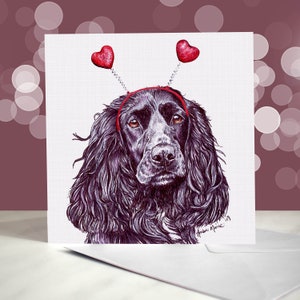 Cocker Spaniel de trabajo - Variedad de tarjetas de aniversario y San Valentín - Tarjeta de "Te amo" para amantes de los perros - Divertido San Valentín de un perro