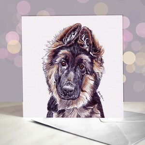 German Shepherd Dog Greeting Card / Blank Inside / Card from the Dog / For Groomers, Vets and Breed Lovers