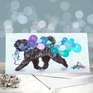 Bouvier des Flandres anniversaire cartes / gardien de bétail oreilles naturelles amoureux des chiens / vierge à l'intérieur / carte du chien