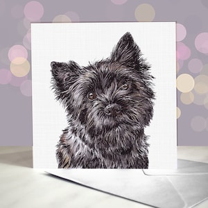 ケアーン テリアのグリーティング カード / 内側は空白 / 犬からのカード / トリマー、獣医、犬愛好家向け