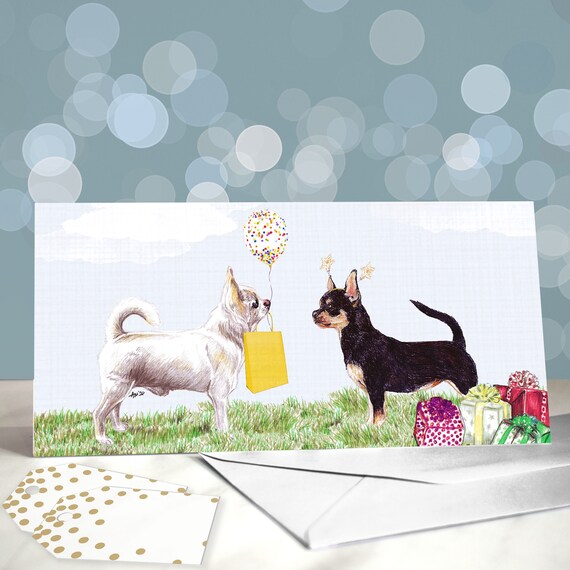 Derbyshire, biglietto di auguri personalizzabile con cane Chihuahua hs107, guerriero vichingo divertente e divertente formato A5