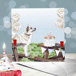 Cane da pastore islandese / Spitz Dog Biglietto di compleanno / Amante dei cani islandesi / Spitz Icie / Interno vuoto / Biglietto dal cane / Cane Friaar