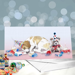 Biglietti di auguri per il compleanno del cane Beagle / Biglietto di auguri per il Beagle inglese / Segugio tricolore / Interno vuoto / Biglietto del cane / Segugio da caccia britannico
