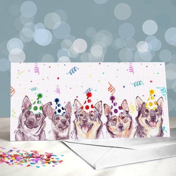 Swedish Vallhund Birthday Greeting Card / Blank Inside / Card from the Dog - Favourite Breed Gifts for Vets, Groomers and Dog Lovers