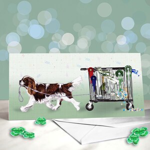 Carte porte-bonheur Cavalier King Charles - qualifiée pour la décoration de banc Crufts - carte de félicitations pour exposition canine Cavie - remerciement des juges