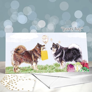 Finnischer Lapphund Geburtstagskarten für Hunde / Hütespitz / Innen leer / Karte vom Hund / Flauschige Karte / Geburtstagskarte für Hundemama