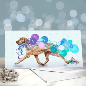 Biglietto di auguri di compleanno per Vizsla a pelo duro / Interno vuoto / Biglietto del cane / Razza di cane preferita in regalo