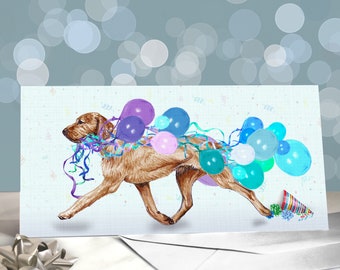 Wirehaired Vizsla Birthday Greeting Card / Blank Inside /  Card from the Dog / Favourite Dog Breed on Gift