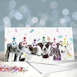 Greyhound Greeting Card / Sighthounds Birthday Card / Retired Racing Dog / Blank Inside / Celebration Card from the Dog