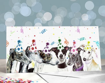 Greyhound Greeting Card / Sighthounds Birthday Card / Retired Racing Dog / Blank Inside / Celebration Card from the Dog