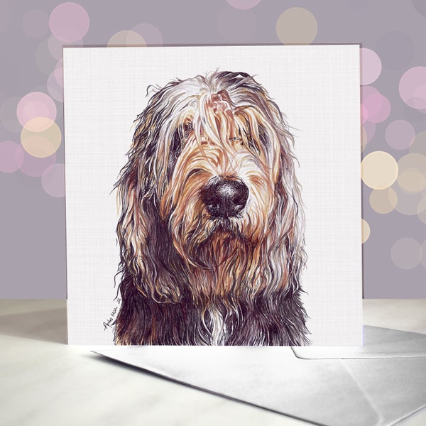 Otterhound / Hairy hound Greeting Card / Blank Inside / Card from the Dog / For Groomers, Vets and Breed Lovers