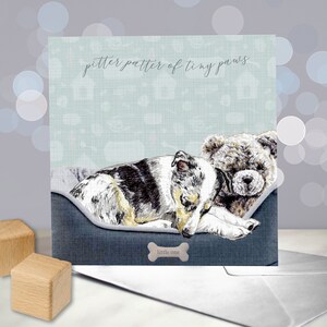 Glatter Collie Hund Karte - neue Welpen Karte - Herzlichen Glückwunsch zu Ihrem neuen Baby - Geburtsanzeige - Neuankömmling - Pitter Patter von Tiny Paws