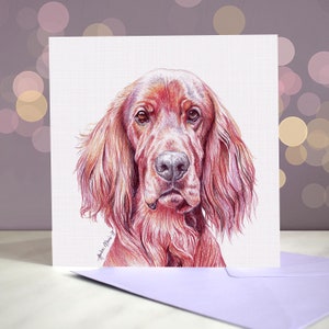 Irish Red Setter - Greeting Card / Blank Inside / Card from the Dog / For Groomers, Vets and Breed Lovers