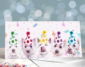 Carte D'anniversaire West Highland White Terrier, Carte De Voeux Mignon Chien Westie, 6 X 6 Po, Blanc à L'intérieur - France