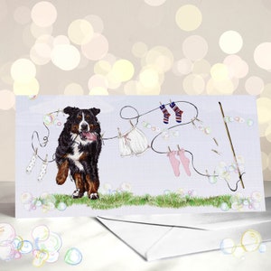 Berner Sennenhund - Muttertagskarte - Verschiedene Muttertagskarten - Geschenk für Berner Hundeliebhaber - Hundemutter Karte - Hallo Frühling - Pelzmama