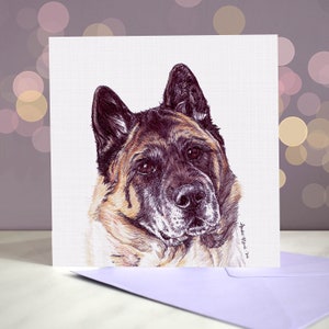 Biglietto di auguri per cane Akita americano / Interno vuoto / Biglietto del cane / Per toelettatori, veterinari e amanti della razza