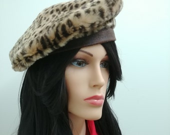 Animal Print Faux Fur Hat