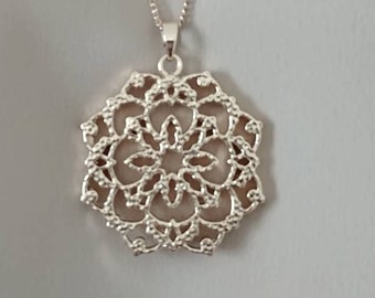 Golden Textured Medallion Pendant Necklace