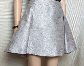 Light Gray Beige Jacquard Circle Skirt