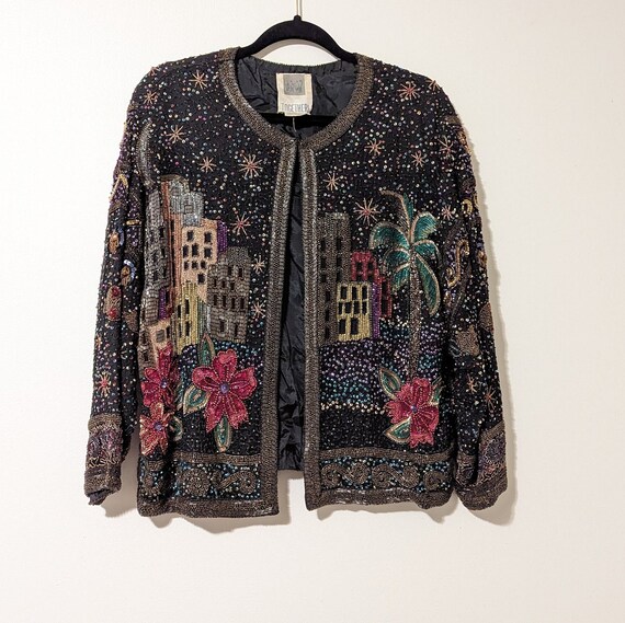 Vintage hot sale beaded jacket