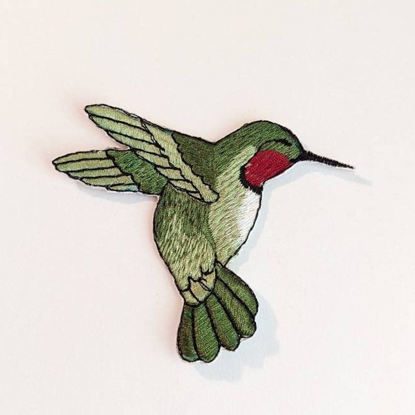 Hummingbird Embroidered Iron-on Patch