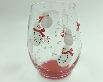 Snowman Wine Glass