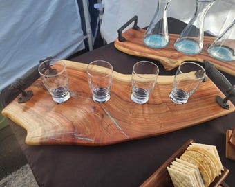 pistachio beer flight with turquoise inlay