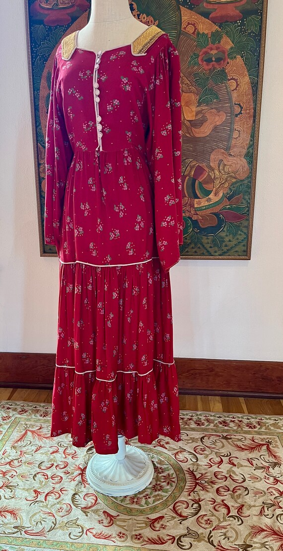 AFGHAN DRESS VINTAGE 70's/ Kuchi Tiered Maxi Dress/ B… Gem