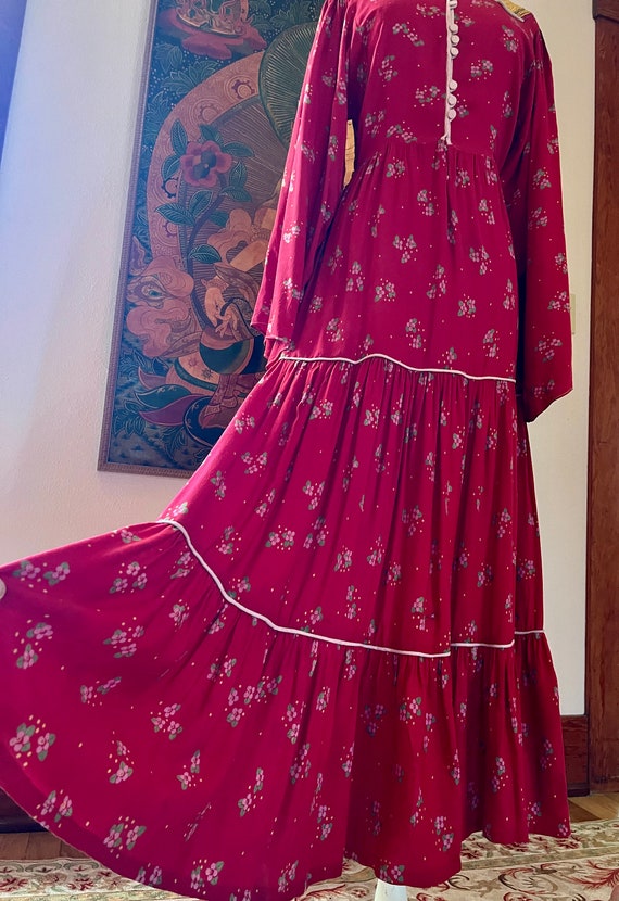 AFGHAN DRESS VINTAGE 70's/ Kuchi Tiered Maxi Dress/ B… Gem