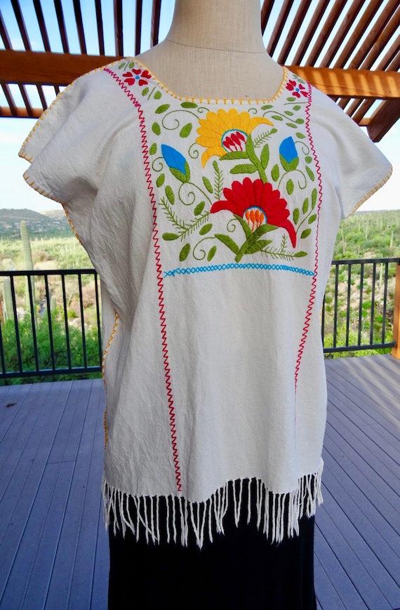 OAXACAN MEXICAN Embroidered Blouse/ Hand Embroider