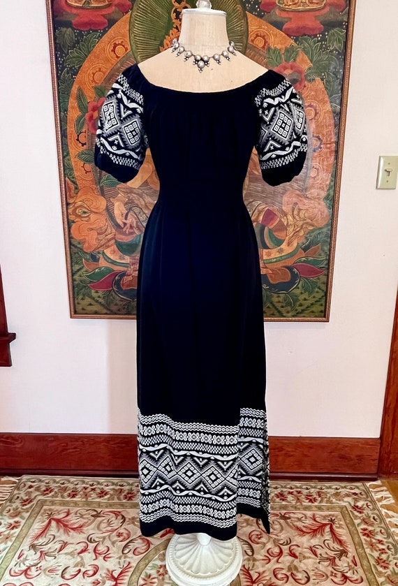 70s GUATEMALAN HANDWOVEN DRESS/Maya Palace Mexican