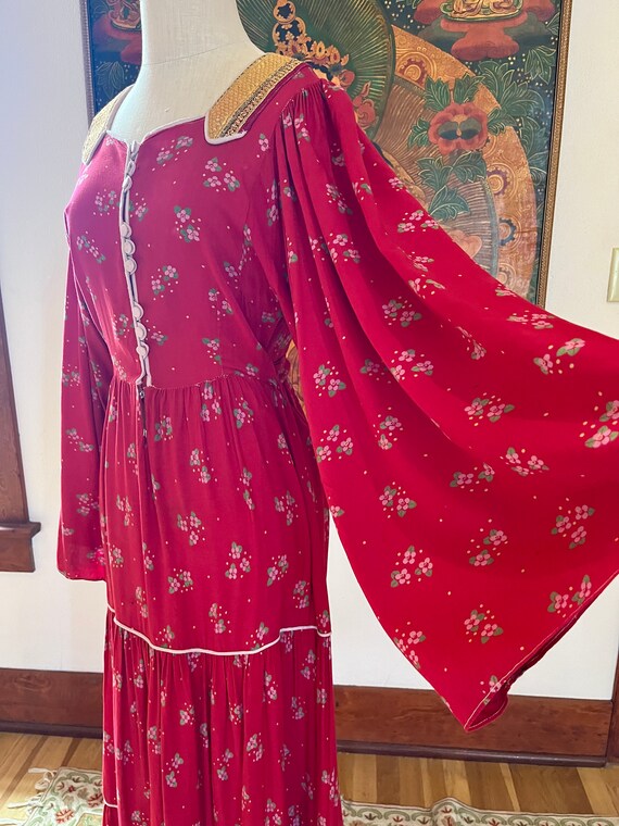 AFGHAN DRESS VINTAGE 70's/ Kuchi Tiered Maxi Dress/ B… Gem