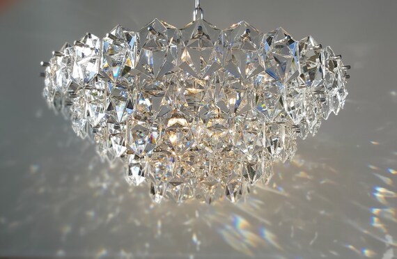 Mid century glass best sale chandelier