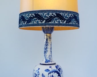 A blue white Spanish floor table lamp