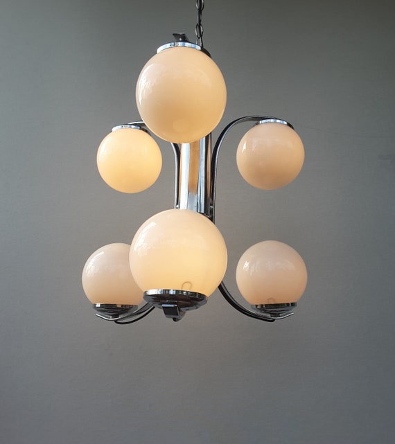 Chrome globe chandelier deals