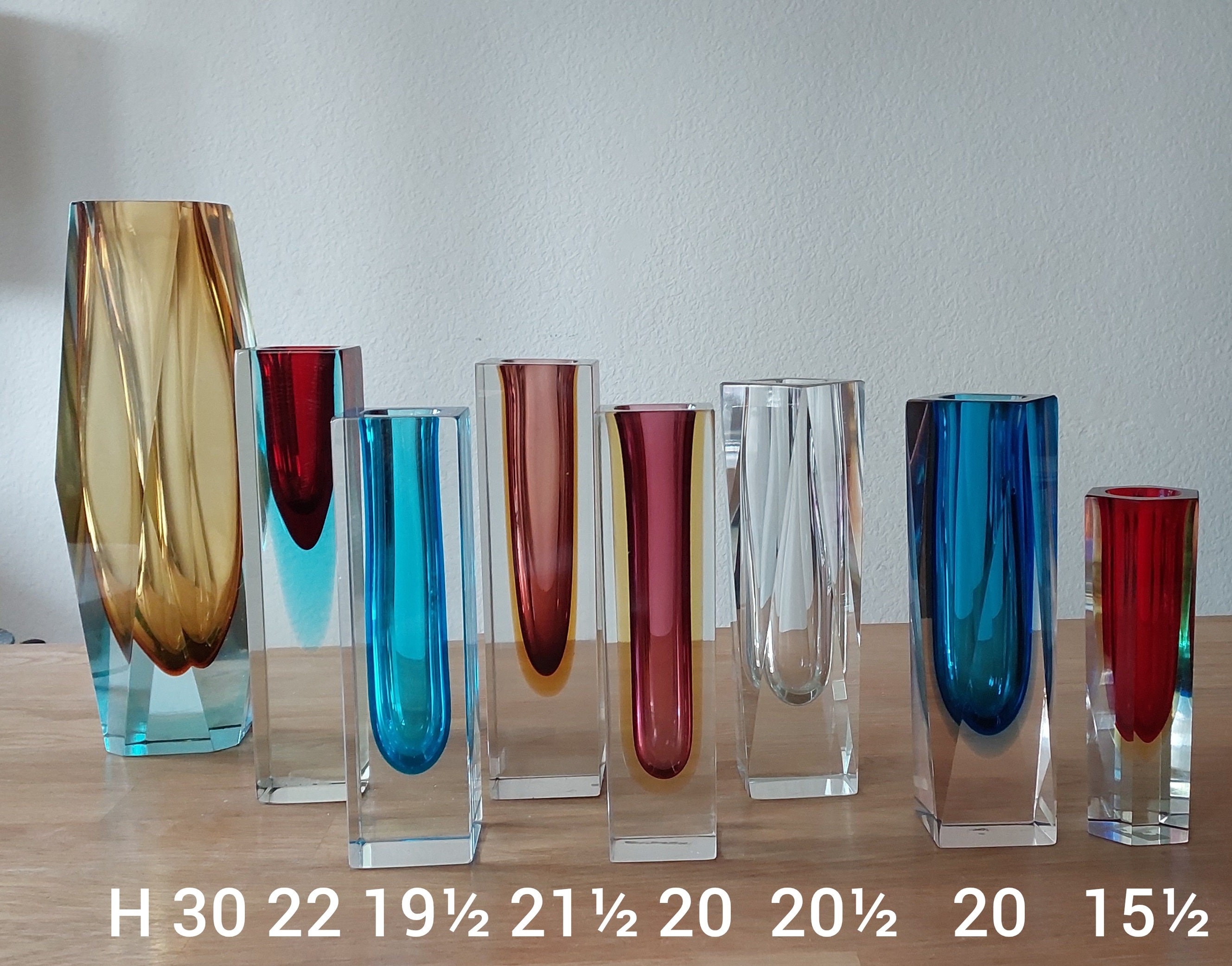 ムラーノ MURANO ヴィンテージ 花瓶 パープル ピンク クリア