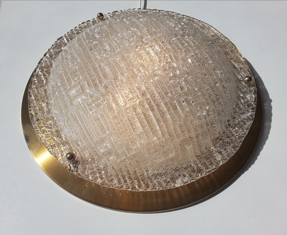 A Large Mid Century Modern Murano Glass Flush Mount Fixture