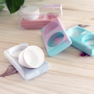 Qualitäts-Tintenhalter für Kalligrafie in grau, mint, zuckerwatte, rosa, Spitze und marineblauem Marmor mit großem Tintenglas