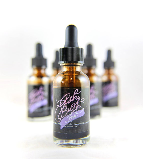 All Natural Dark Walnut Ink for Calligraphy and Drawing in Dark Brown/Black